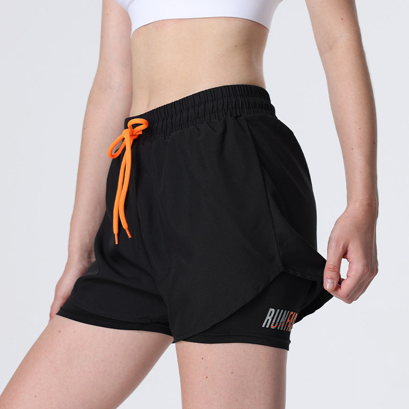 Anti-exposure Yoga Pants Casual Quick-drying Running Breathable Fake Two-piece Fitness Pants