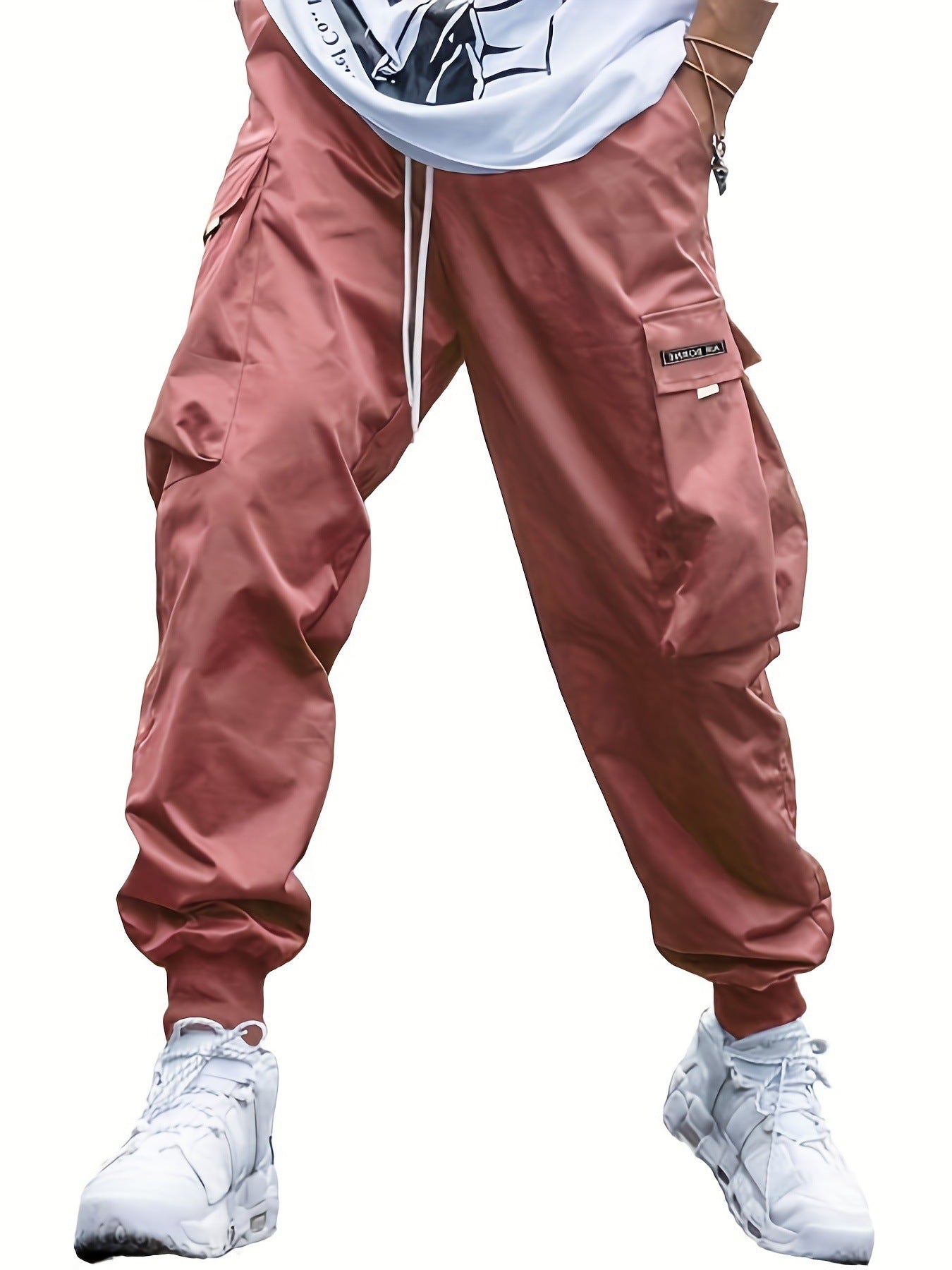 Multi-pocket Cargo Pants Men's Casual Hip-Hop Drawstring Trousers Outdoor Streetwear Sports Pant
