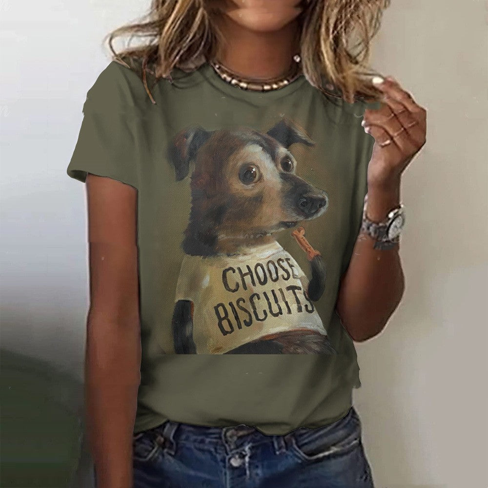 Women's Loose T-shirt Breathable Round Neck Short Sleeve