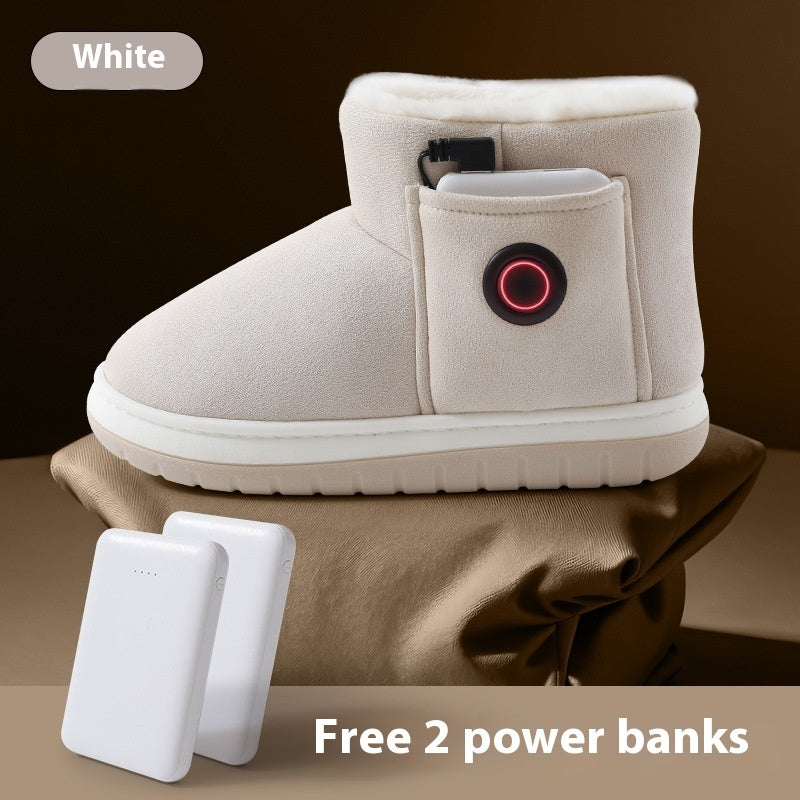 أحذية التدفئة الكهربائية، مدفأة قدم قابلة لإعادة الشحن، أحذية منزلية شتوية دافئة، أحذية قطنية منظمة لدرجة الحرارة