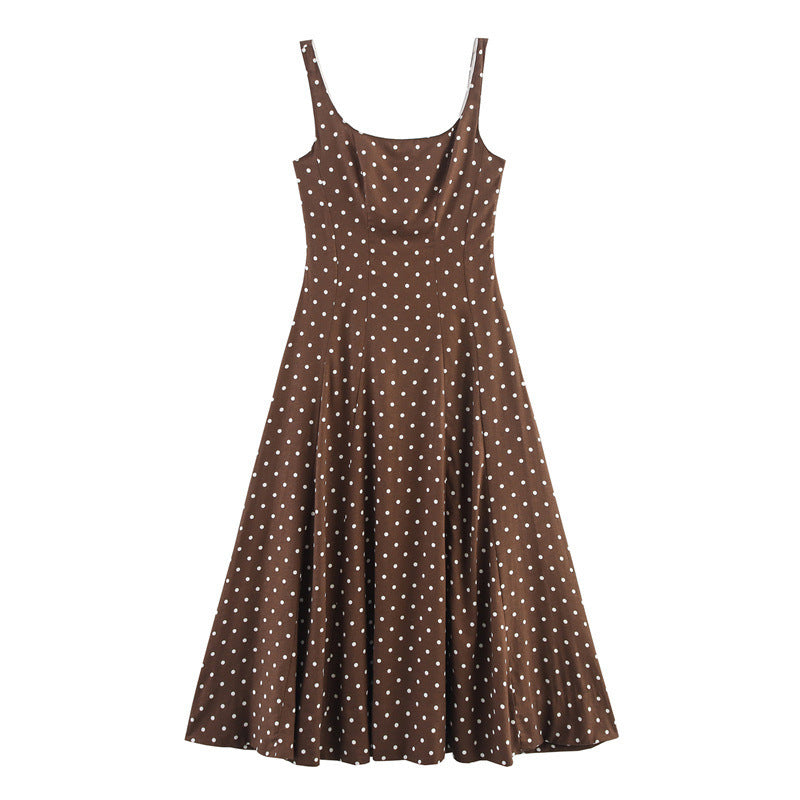 Polka Dot Midi Skirt Sling Dress