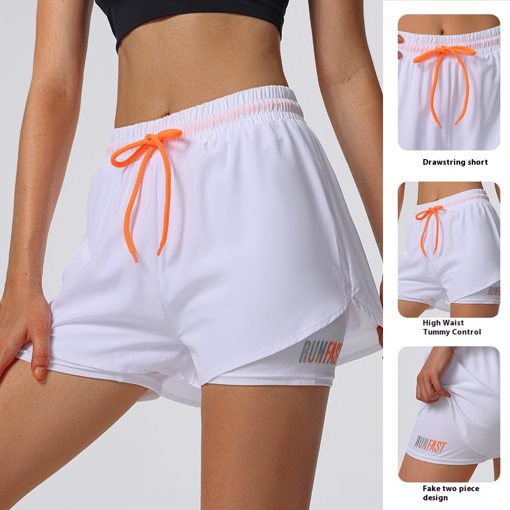Anti-exposure Yoga Pants Casual Quick-drying Running Breathable Fake Two-piece Fitness Pants