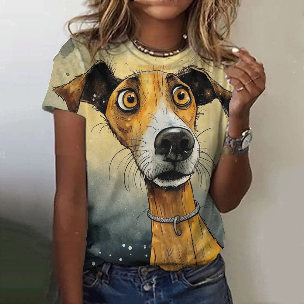 Women's Loose T-shirt Breathable Round Neck Short Sleeve