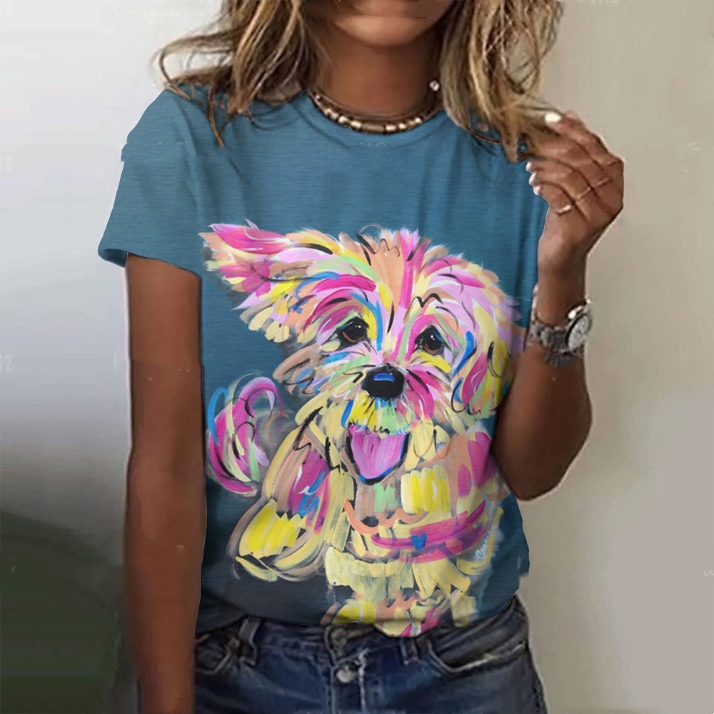 Women's Loose T-shirt Breathable Round Neck Short Sleeve