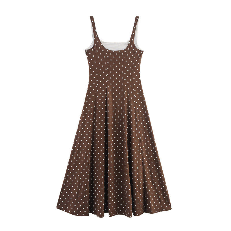 Polka Dot Midi Skirt Sling Dress
