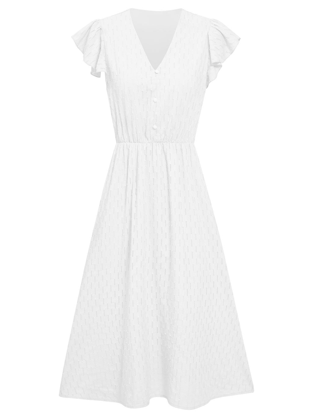 Summer Casual Women's Solid V-neck Dress - MBM INTERNATIONAL HOLDING