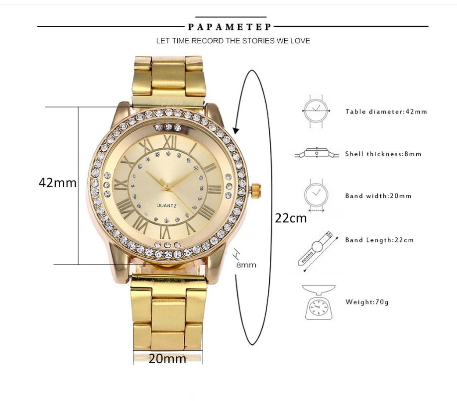 Rhinestone Quartz Watch