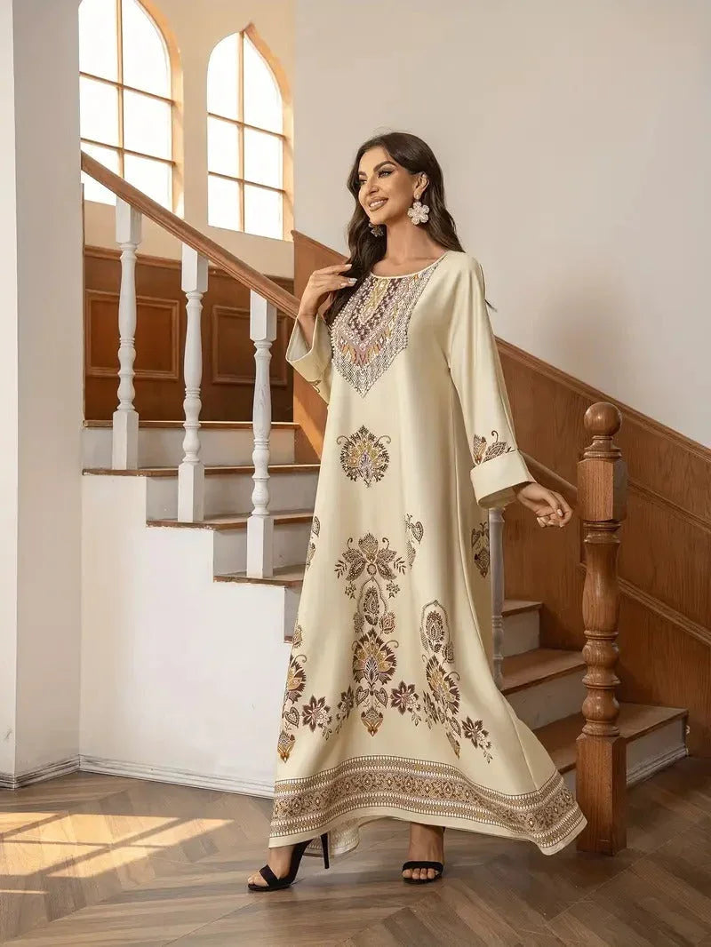 Elegant Floral Printed Abaya - MBM INTERNATIONAL HOLDING