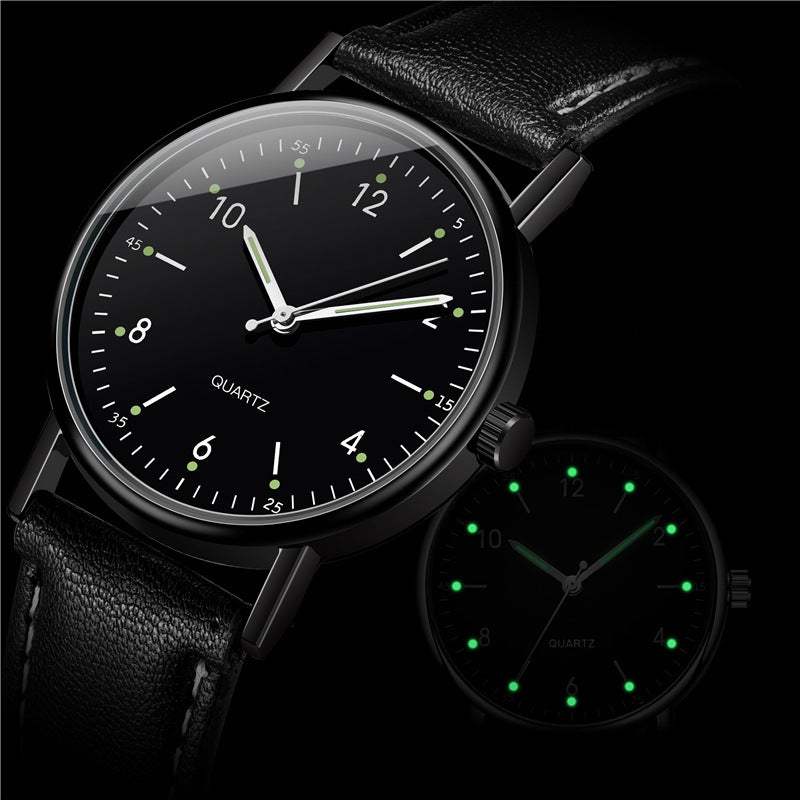 Luminous quartz wristwatch