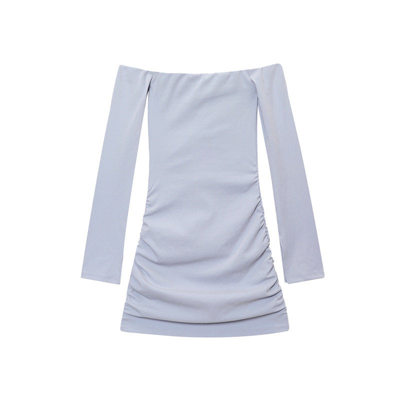 New Summer Off-shoulder Pleated Decorative Short Dress