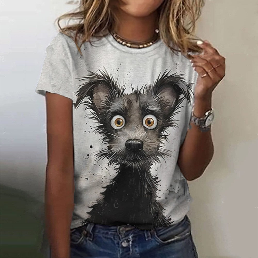 Women's Loose T-shirt Breathable Round Neck Short Sleeve