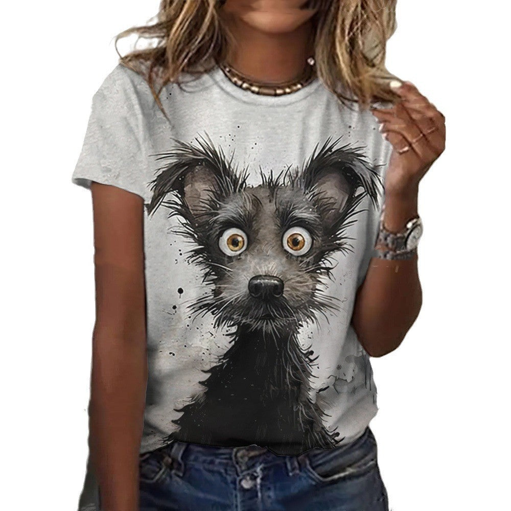 Women's Loose T-shirt Breathable Round Neck Short Sleeve