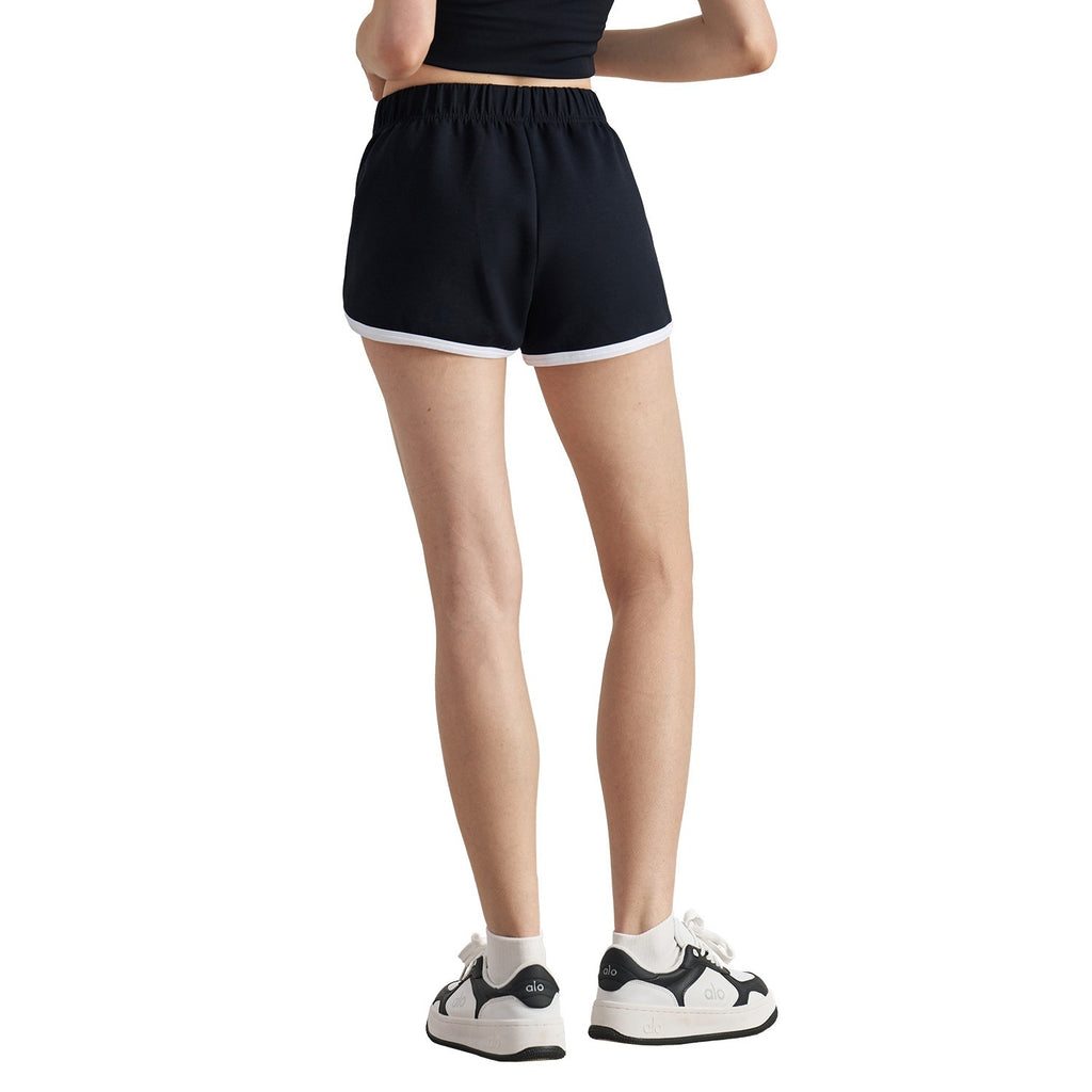 Thin High Waist Retro Color Matching Sports Shorts